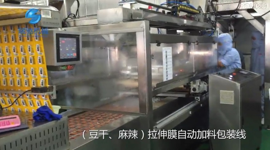 豆干、麻辣拉伸膜自動加料包裝線
